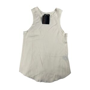 Haute Fox Cream Ribbed Tank Top Sleeveless Curved Hem CL2152P-SWT Womens 3X NWT